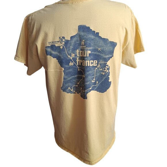 Large T-shirt Tour De France EHA Wellness 2016 Yellow Gildan L Ultra Cotton - Picture 4 of 5